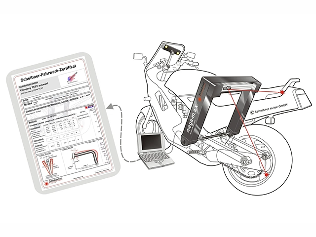 Achsvermessungen bei einem Mottorrad – KFZ-Gutachter Seifert in Chemnitz, Zwickau, Leipzig und Dredsen